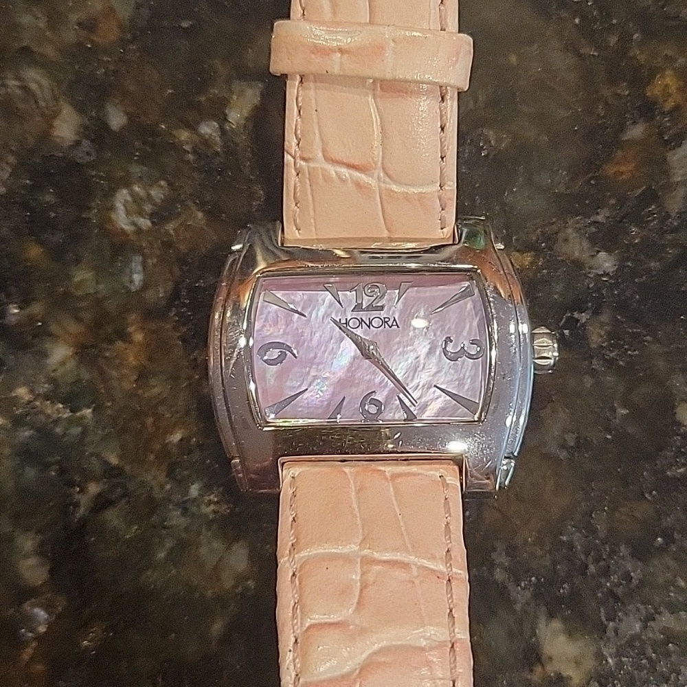 HONORA Watch Light Pink Genuine Leather